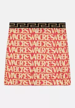 Юбка плиссе SKIRT ALLOVER KIDS Versace, цвет fuxia/avorio