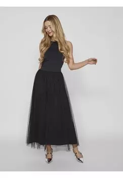 Юбка плиссе VILA VIDOLL ANCLE SKIRT, черный