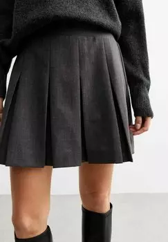 Юбка плиссированная BOX New Look, темно-серый