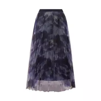 Юбка плиссированная Deep Breath средней длины, синий / серый