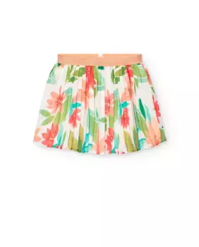 Юбка плиссированная для девочки с цветочным принтом Boboli, мультиколор