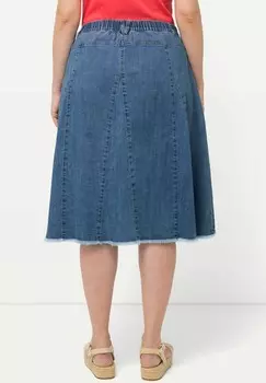 Юбка плиссированная GODET PLEATED DENIM Ulla Popken, светло-голубой