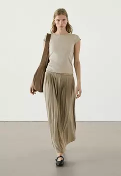Юбка плиссированная Massimo Dutti, песочный