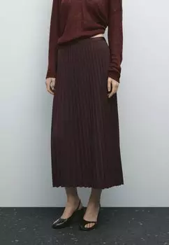 Юбка плиссированная Massimo Dutti, винно-красный