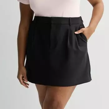 Юбка плиссированная мини-юбка больших размеров для подростков So, черный