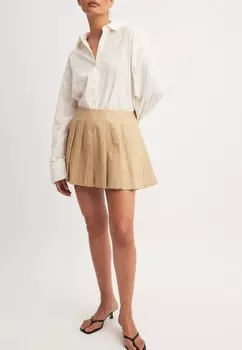 Юбка плиссированная NA-KD, бежевый