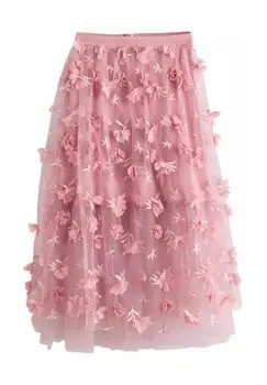 Юбка плиссированная REGULAR FIT - FLOWER - Maxi skirt Next, розовый