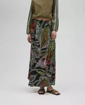 Юбка плиссированная с цветочным узором Lola Casademunt, черный