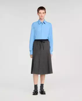 Юбка плиссированная со стразами Sandro, черный