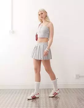 Юбка плиссированная Tommy Jeans tommy girl серого цвета