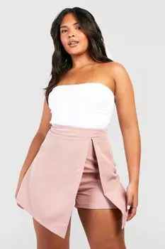 Юбка plus из ткани с разделением передней передней ткани Boohoo, румяна