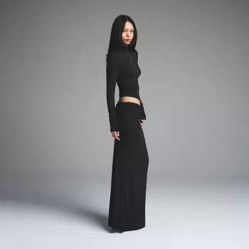 Юбка-подгибка SKIMS, цвет onyx