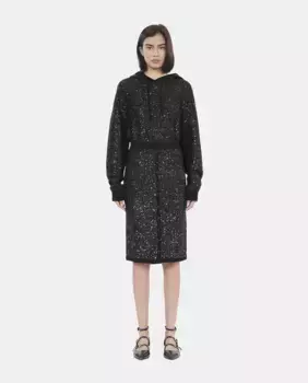 Юбка полудлинная с пайетками The Kooples, черный