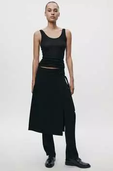 Юбка поверхную брюки с запахом ZARA, черный