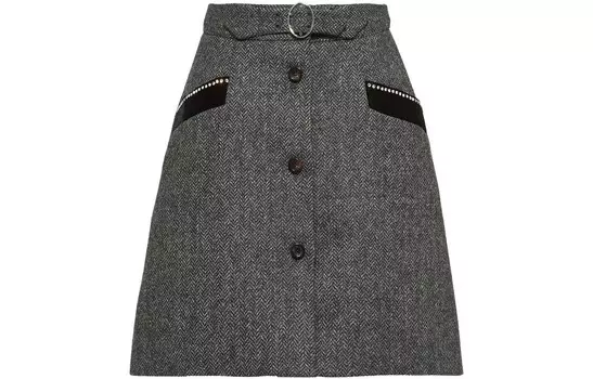Юбка повседневная женская серая Miu Miu