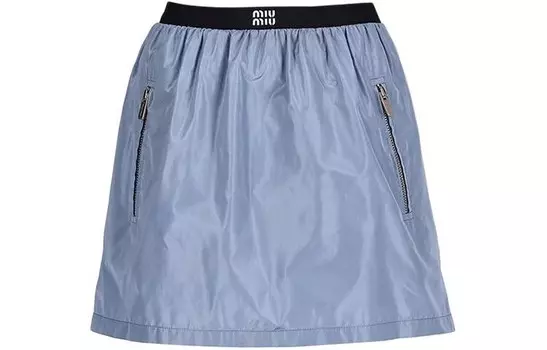 Юбка повседневная женская синяя Miu Miu
