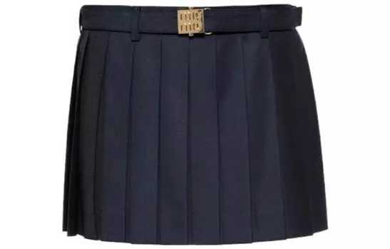Юбка повседневная женская синяя Miu Miu