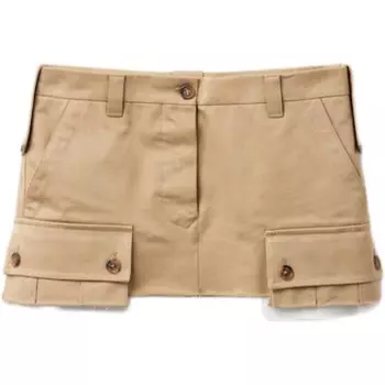 Юбка повседневная женская светло-коричневая Miu Miu