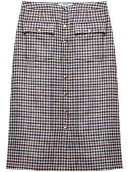 Юбка Prada шерстяная миди, коричневый