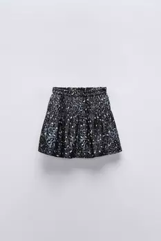 Юбка принтом ZARA, темный