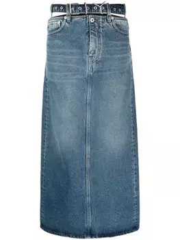Юбка прямого кроя с поясом Y/Project, синий