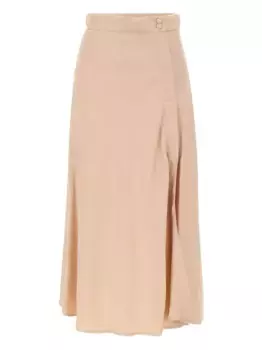 Юбка прямого кроя с запахом kaos, розовый