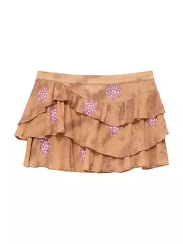 Юбка Pull&Bear, цвет Brown/Light Brown