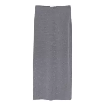 Юбка Pull&Bear Long Shiny Detail, серый