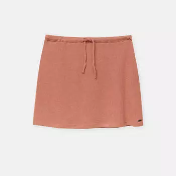 Юбка Pull&Bear Orange Openwork Mini, пастельный терракотовый