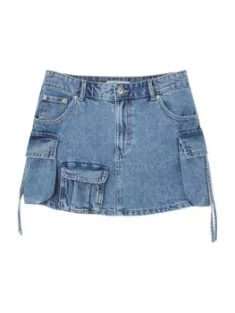 Юбка Pull&Bear, синий деним