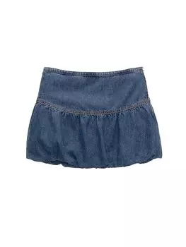 Юбка Pull&Bear, синий джинсовый