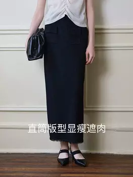 Юбка Qianjin Xiaoxiangfeng Mslan с двойным карманом, черный