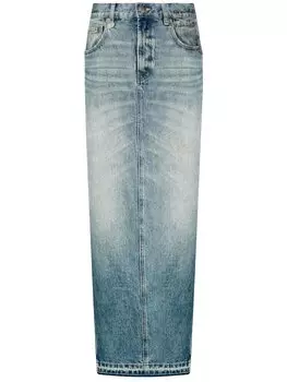 Юбка R13 Devon Side Slit, синий