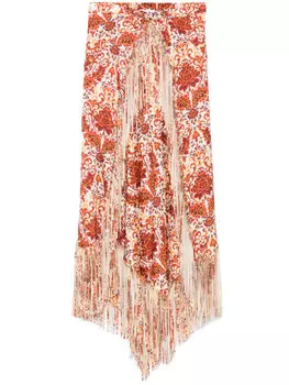 Юбка Rabanne с бахромой, красный