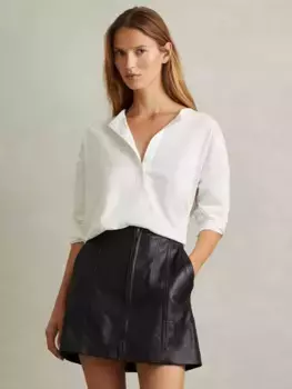 Юбка Reiss Daria Leather Mini, черный