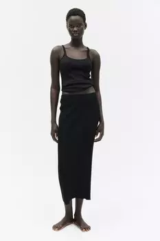 Юбка рельефной вязки H&M, черный
