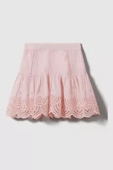 Юбка ришелье цвета жасмин Reiss, розовый