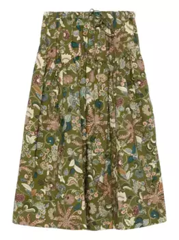 Юбка Rosen с завязками Ulla Johnson, зеленый