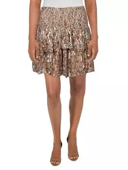 Юбка Roxanne женская многоуровневая мини-юбка с защипами Ramy Brook, цвет carco