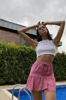 Юбка - Розовый - Мини Trend Alaat Stili, розовый