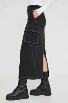 Юбка Rsum из смесового льна Resume, черный