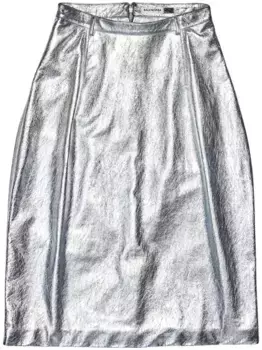 Юбка с эффектом металлик BALENCIAGA, серебяный