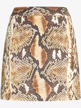 Юбка с эффектом змеи Roberto Cavalli, коричневый