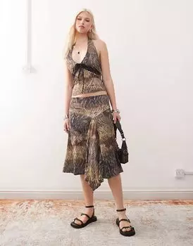 Юбка с анималистичным принтом COLLUSION