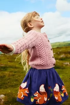 Юбка с аппликацией в виде белки Boden, синий