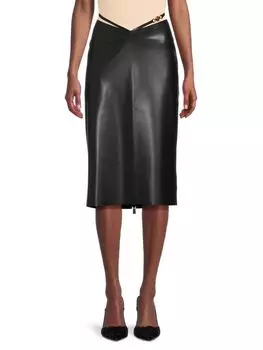 Юбка с асимметричной талией Versace, черный