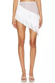 Юбка с бахромой Norma Kamali, белый