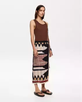 Юбка с бантами и вышивкой Ikat Bimba y Lola, черный