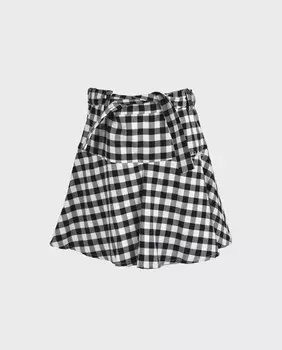 Юбка с бантом и клетчатым принтом La Ormiga, черный