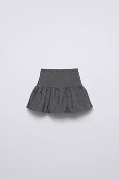 Юбка с блестящими шарами ZARA, антрацитово-серый